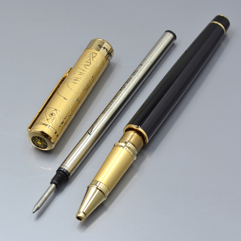 High Quality Picasso 902 black and gold Roller ball pen business office stationery Luxurs writing gift ball pens