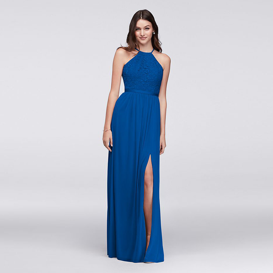 Open-Back Lace and Chiffon Bridesmaid Dress F19608 Halter Neckline Long Wedding Party Dress vestidos de fiesta largos
Open-Back Lace and Chiffon Bridesmaid Dress F19608 Halter Neckline Long Wedding Party Dress vestidos de fiesta largos