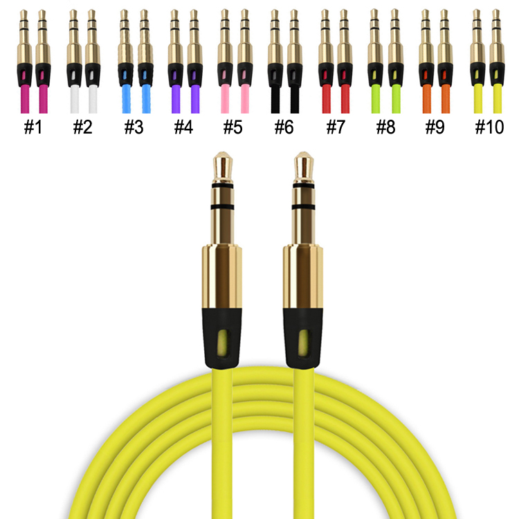 Car Audio AUX Extention Cable 3ft 1M wired Auxiliary Stereo 3.5mm metal Jack port Male Lead for portable Phone computer Speaker