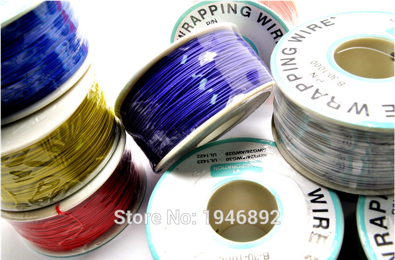 

Wholesale-High quality electrical Wire Wrapping Wire Wrap 10 Colors Single strand copper AWG30 Cable OK Wire & PCB Wire