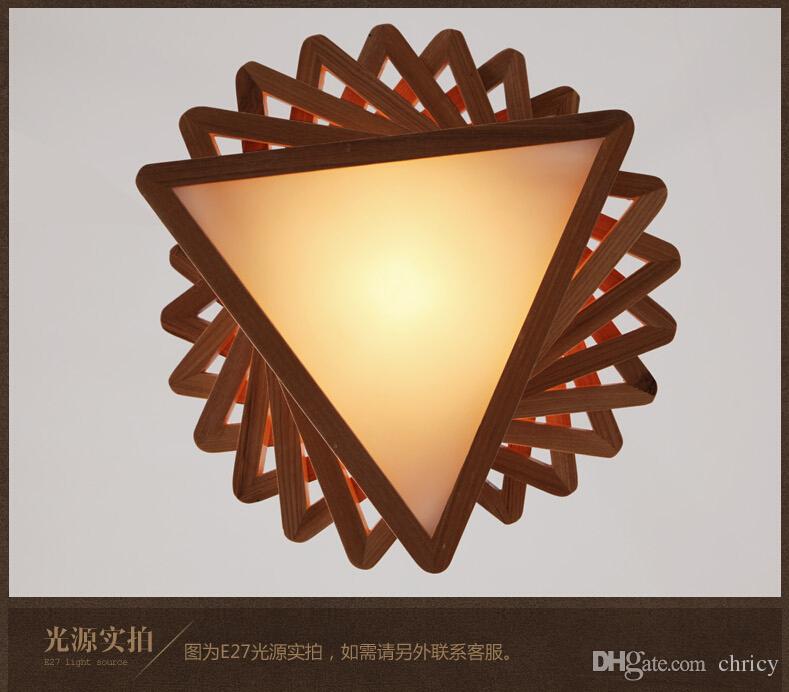 Novelty modern handmade wood pendant lights chandeliers lighting E27 for bar restaurant dining room decoration indoor lighting fixture