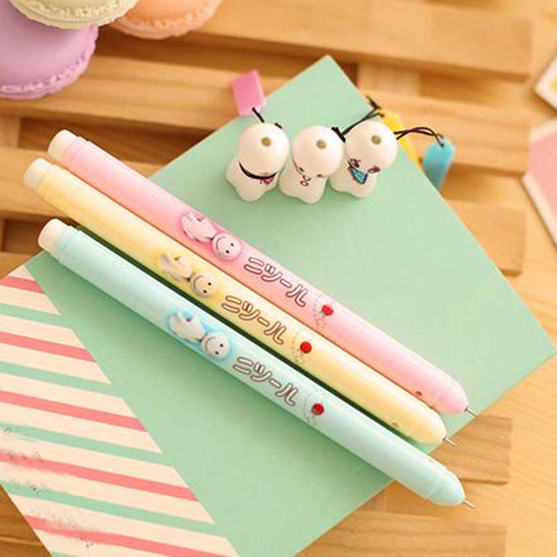 15 pcs/Lot Kawaii Sunny Day Doll Gel Pens Writing Pens Black Ink Pen Student Stationery Material Escolar