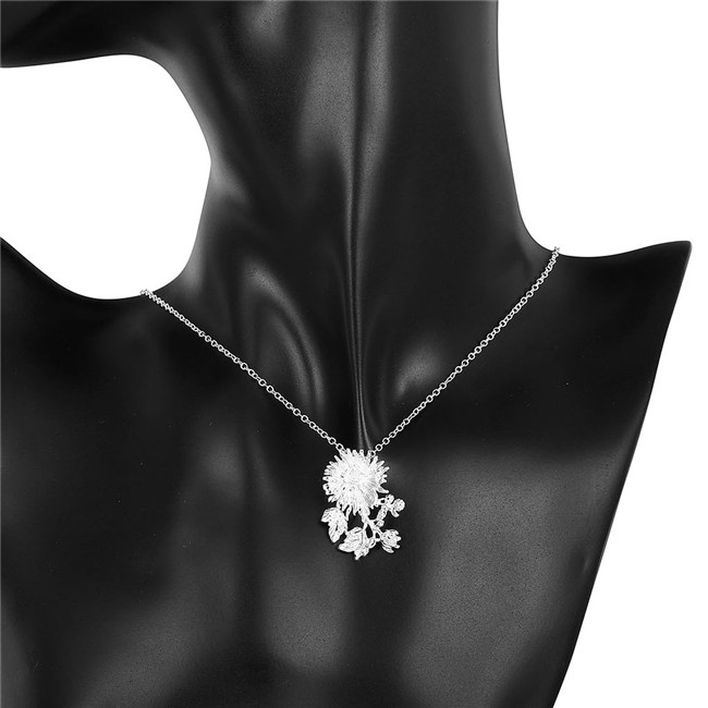Brand new women's chrysanthemum shape Pendant Necklace sterling silver necklace STSN746,fashion 925 silver necklace factory direct sale