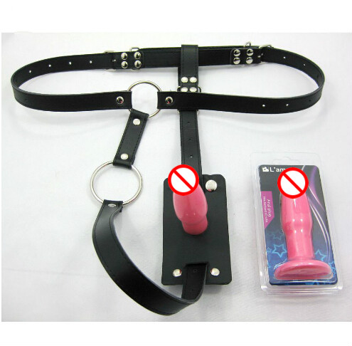 Wholesale-Fetish PU Leather Harnesses Men Anal Butt Plug Panties with Metal Cock Ring Male Chastity Belt Sex Games Erotic Toys Sex Product