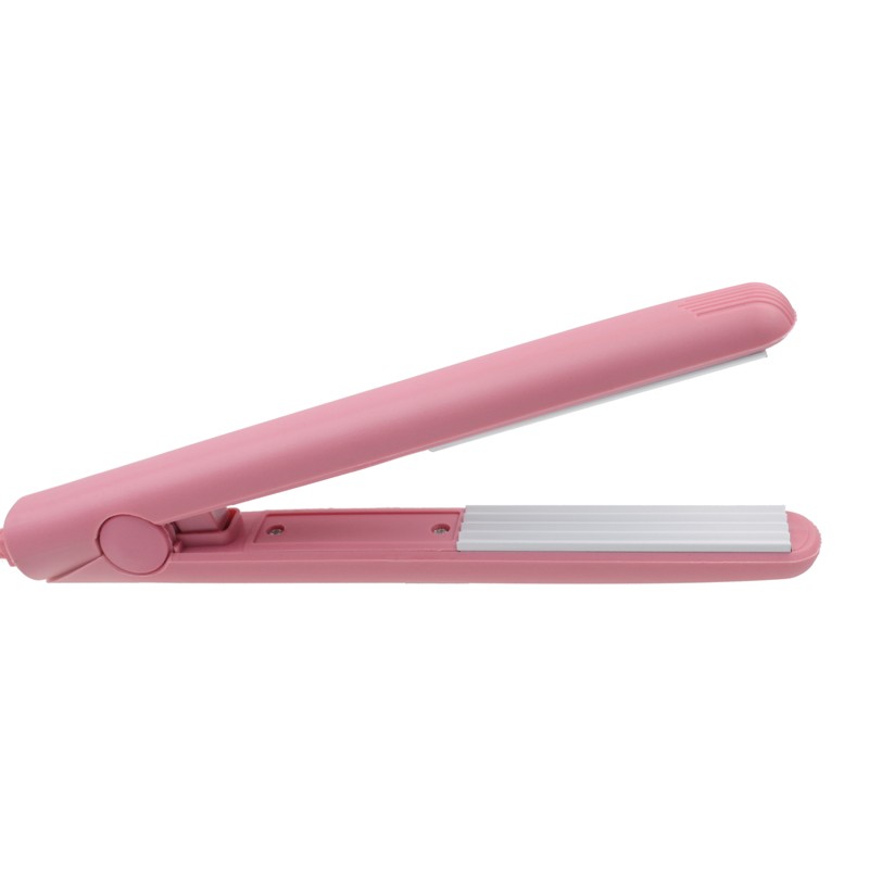 Mini Iron Pink Ceramic Straightening Corrugate Curling Styling Tools Hair Curler With