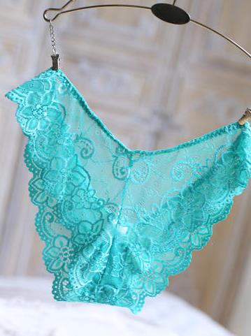 Women's fashion sexy lace flower Panties G-Strings sheer veil Briefs Bikini Knickers T Lingerie Perspective Underwear mixs colors gift