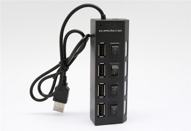 480mbps High Speed Mini USB Hub Socket Style 4 Ports Multi Charger Hub USB 2.0 On/Off Adapter Switches For PC Laptop