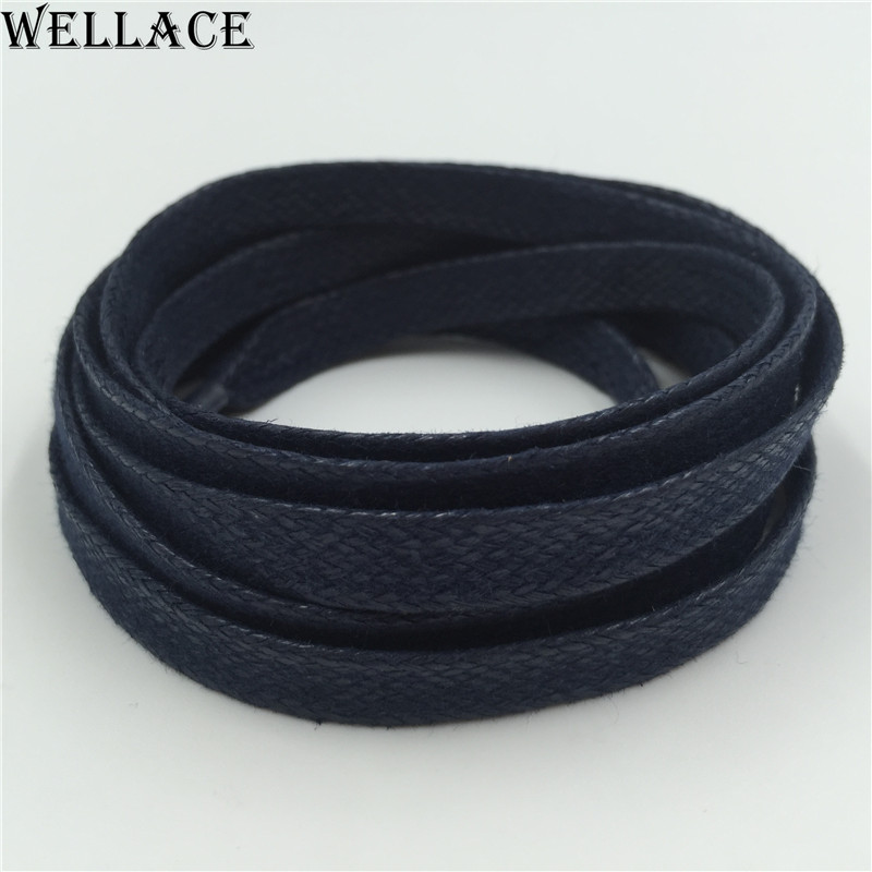Wellace waterproof shoelaces waxed lacing cord 150cm/59'' Casual Shoes laces 8mm width Oxford Dress Canvas Sneaker flat Shoe Laces Unisex