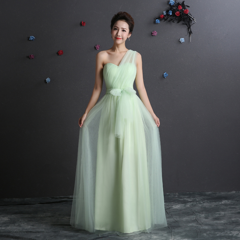 Pleated Long Soft Tulle Convertible Bridesmaid Dress 2016 Lace Up Bridesmaid Gowns Floor Length Party Dress