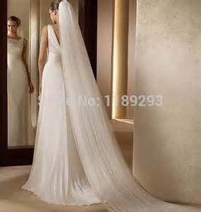 New Hight Quality White Ivory Champagne Weding Veil Chapel Bridal Veils Formal One Tier Tulle With Comb Best Selling Free shipping Hot