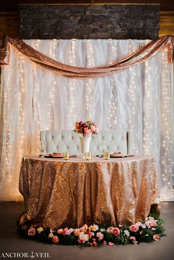 Great Gatsby wedding table cloth Gold Decorations round and rectangle Add Sparkle with Sequins cake table idea Masquerade Birthday Party