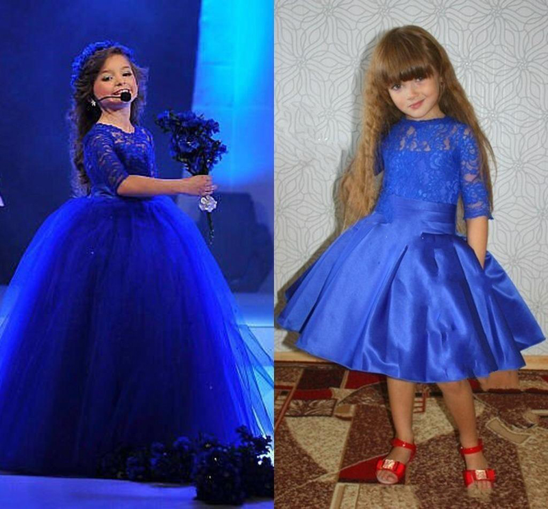 Royal Blue Lace Half Sleeves Girls Pageant Dresses Beach Stain Knee Length Cheap Flower Girls Dresses with Detachable Tulle Skirt, Orange
Royal Blue Lace Half Sleeves Girls Pageant Dresses Beach Stain Knee Length Cheap Flower Girls Dresses with Detachable Tulle Skirt, Orange