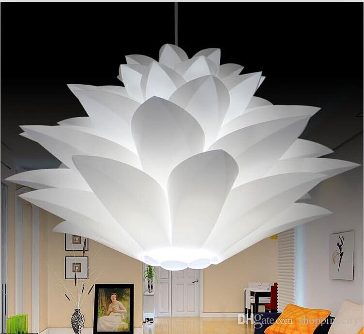 DIY Lampshade IQ PP Pendant Lamp Lotus Chandelier Suspension Ceiling Pendant For Christmas Living Bedroom With E27 Bulb Base