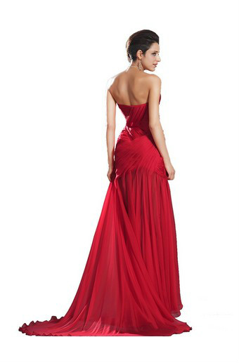 Vintage Red Prom Dress Beautiful Sexy Long Chiffon Women Special Occasion Dress Summer Holiday Evening Party Gown