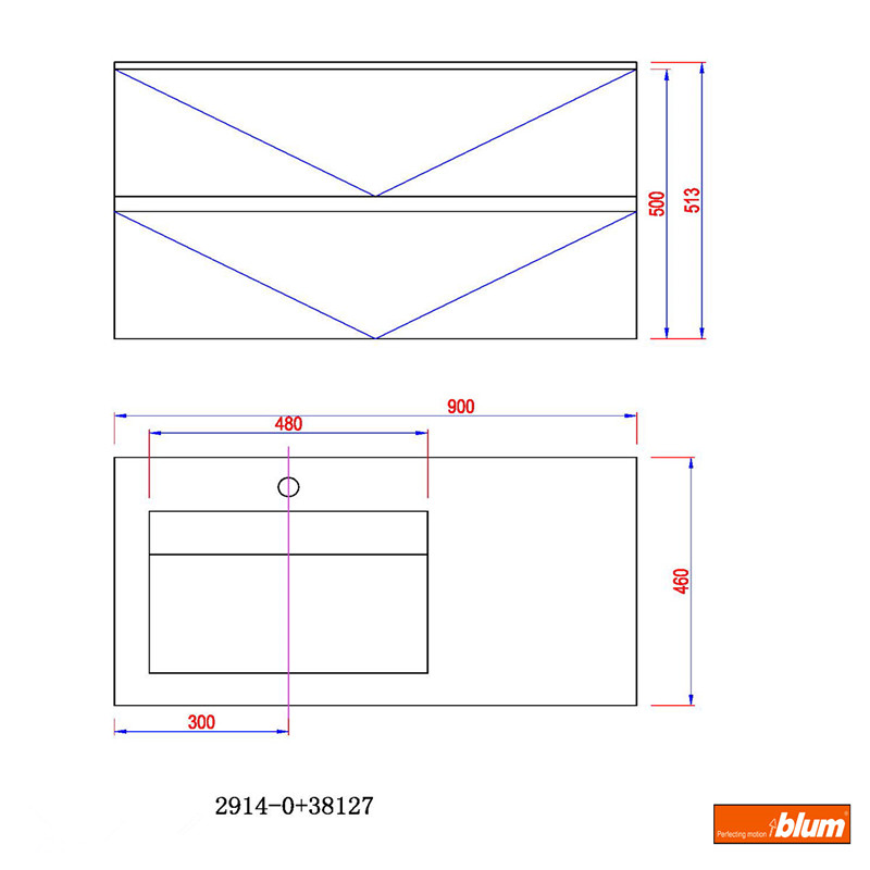 900mm Bathroom Furniture Free Standing vanity Stone Solid Surface Blum Drawer Cloakroom Wall Hung Cabinet Storage 2914