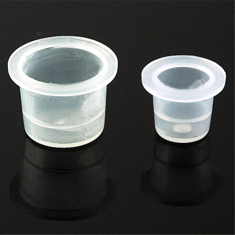 Wholesale 200 Pcs/lot Tattoo Ink Caps Plastic Cups Supplies Medium/Small 16mm/12mm 100Pcs Small Size + Medium Free Shipp1