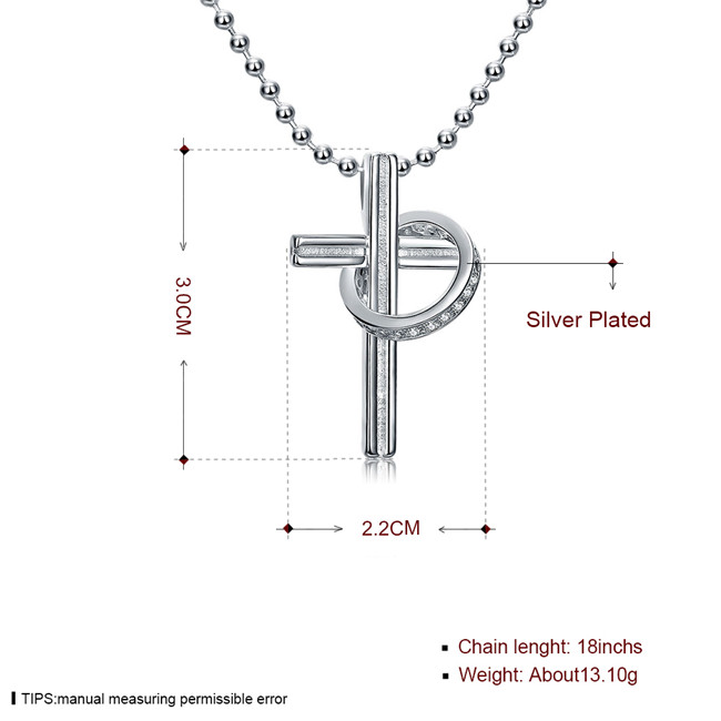 Cheap Dielectric ring cross pendant necklace white gemstone sterling silver necklace STSN316,fashion 925 silver necklace factory direct sale