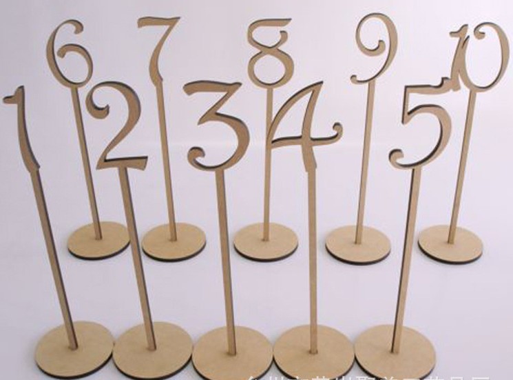 new arrival rustic hessian wedding table decoration Wooden wedding table number holder party table number tag stand