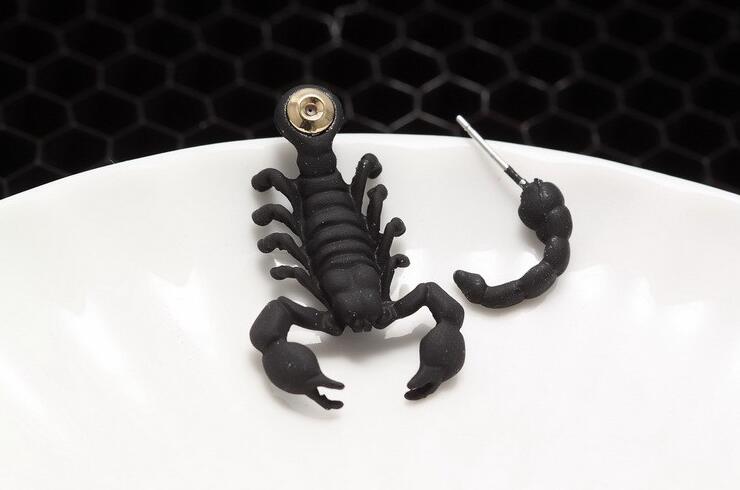 New Fashion Punk Black Gold Silver bizarre Animal Scorpion Stud Earrings For Women brincos Jewelry HJIA587