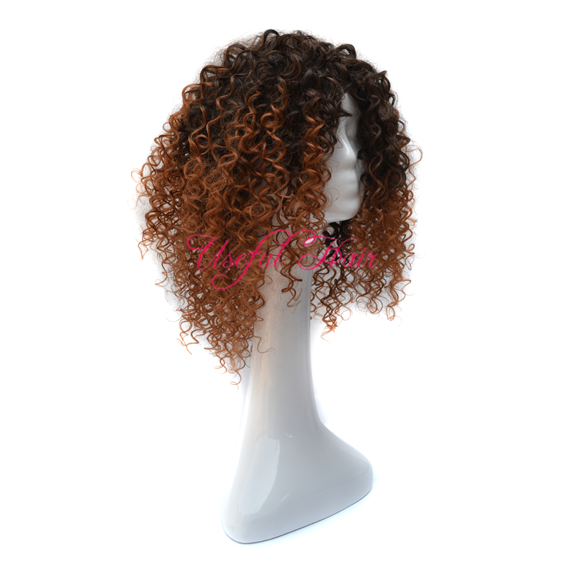 ombre color synthetic wig KINKY CURLY Micro braid wig african american braided wigs brazilian hair wigs 18inch short curly