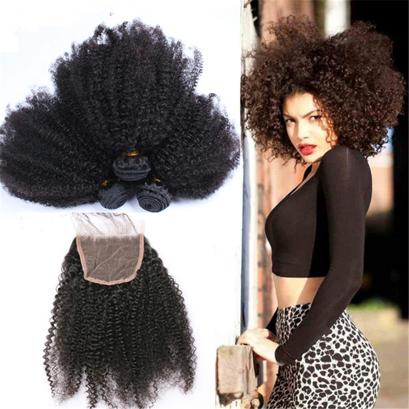 Brazilian Human Hair Afro Kinky Curly With Lace Closure Afro Kinky Curly Full Lace Closure With Hair Bundles 4pcs/lot, Black
Brazilian Human Hair Afro Kinky Curly With Lace Closure Afro Kinky Curly Full Lace Closure With Hair Bundles 4pcs/lot, Black
