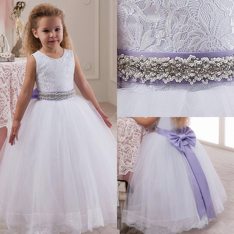 Party Prom Princess Elegant Appliques Lace Flower Girl Dresses Floor Length Pretty Girls Ball Gown Sleeveless First Communion, White
Party Prom Princess Elegant Appliques Lace Flower Girl Dresses Floor Length Pretty Girls Ball Gown Sleeveless First Communion, White