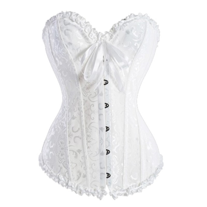 Wholesale 2016 Halloween Christmas Brocade Sweetheart Corset with Flocked Layered Skirt For Dancing Party Women's Dance Corselet Costumes