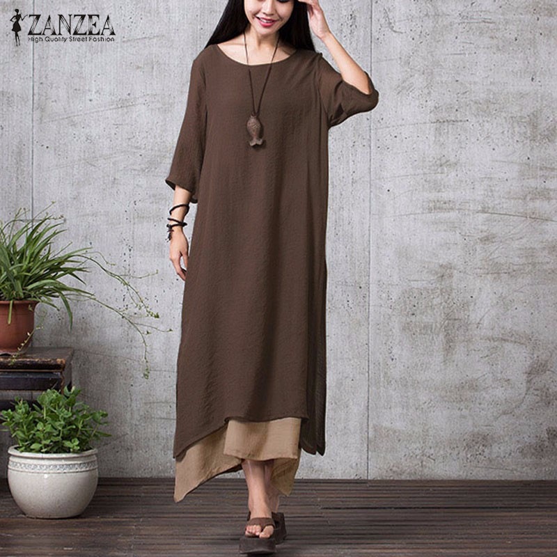 x201711 ZANZEA Fashion Cotton Linen Vintage Dress 2017 Summer Autumn Women Casual Loose Boho Long Maxi Dresses Vestidos Plus Size, Gray
x201711 ZANZEA Fashion Cotton Linen Vintage Dress 2017 Summer Autumn Women Casual Loose Boho Long Maxi Dresses Vestidos Plus Size, Gray