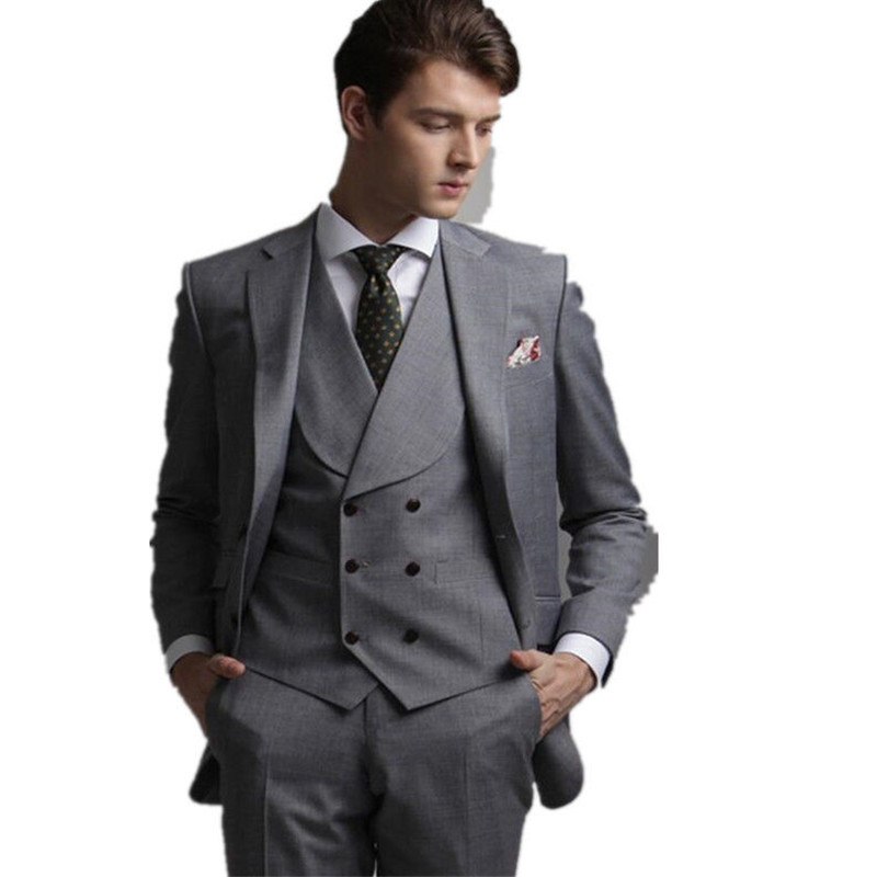 Men Suits Slim Fit Grey Groom Tuxedos Mens Suits 3 Pieces Tailored Wedding Suit (jacket + pants + vest) made to order, Black
Men Suits Slim Fit Grey Groom Tuxedos Mens Suits 3 Pieces Tailored Wedding Suit (jacket + pants + vest) made to order, Black