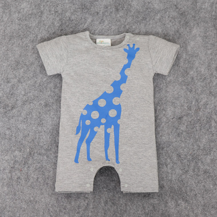 RMY18 NEW 2 Design infant Kids Giraffe Print Cotton Cool short sleeve Romper baby Climb clothing boy Romper free ship