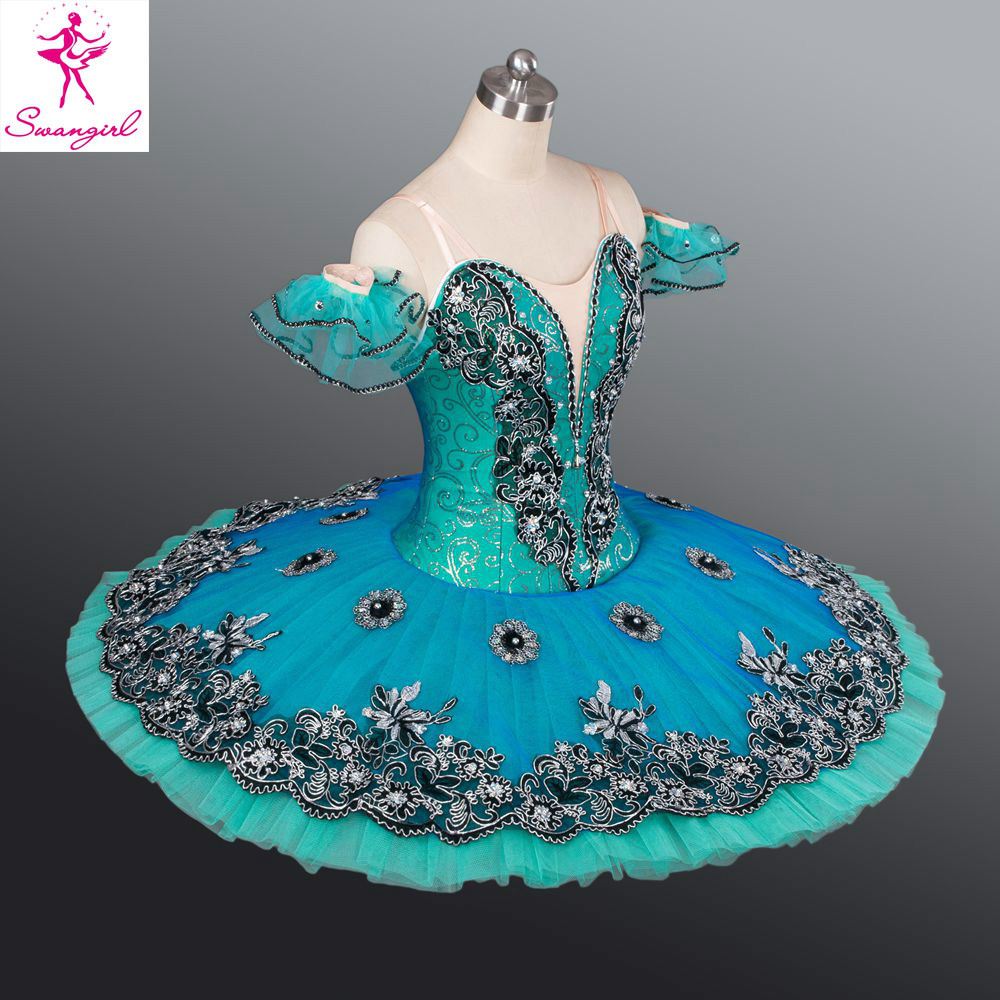 New Arrival!Adult green classical ballet tutu for competition,professional ballet tutus,pancake tutu,ballet rehearsal tutu