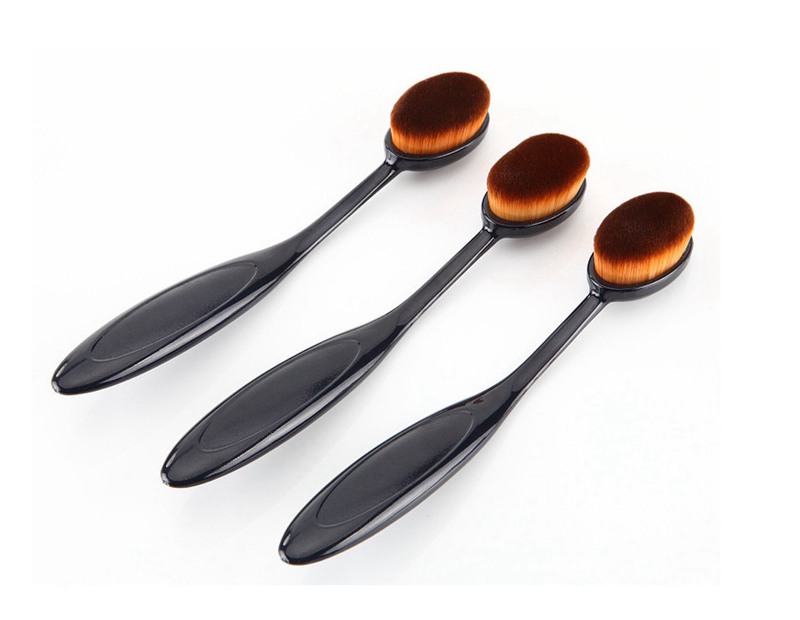 5 pcs cosmetic brush set, Ashtree oblique head brush + toothbrush brush +163 Black Silver Brown Brush + fan + puff DHL free shipping