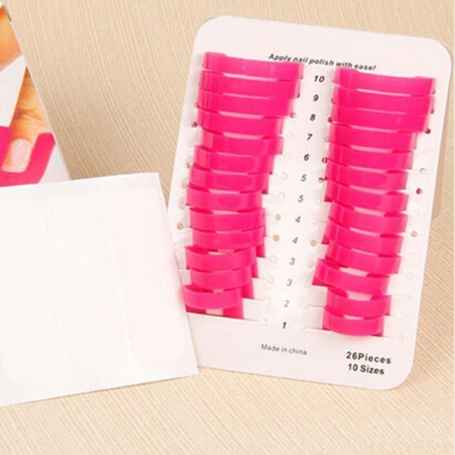 26Pcs Chic Nail Art Polish Tip Kits Nail Polish Manicure Protection Accessory S #R571