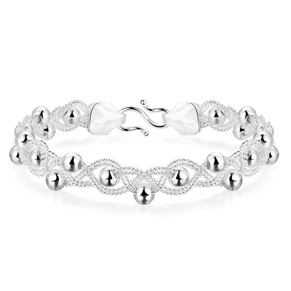 Hot sale christmas gift 925 silver Braid transfer beads Bracelet DFMCH396, new fashion sterling silver plate Chain link bracelets high grade
