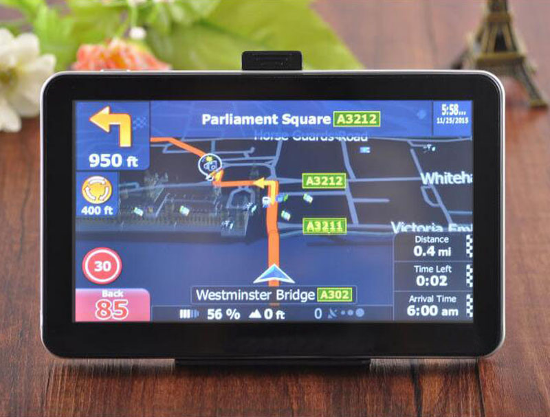 HD 7 inch Auto Car GPS Navigation Bluetooth Hands Free Calls Truck Navigator AVIN FM Transmitter Free 8GB 3D Maps