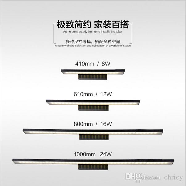 modern led bathroom lighting mirror lights makeup dressing room bathroom aluminumstainless steel led wall sconces fixtures 8 12 16 24w