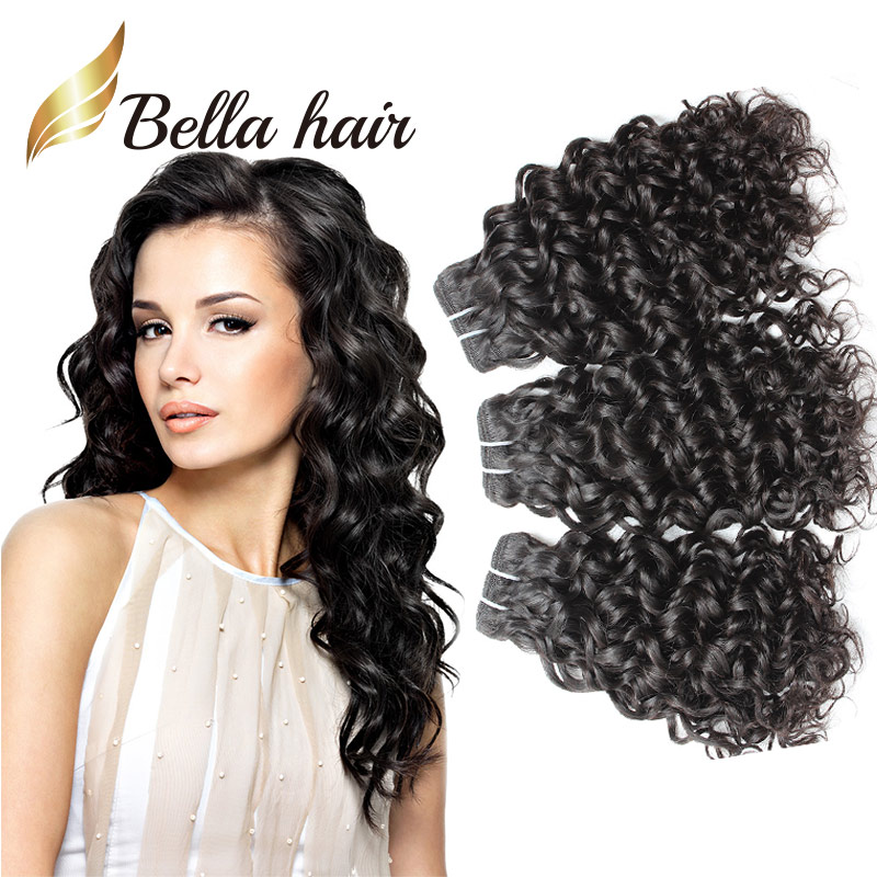 Bella Hair 8A Water Wave 8-34inch Brazilian Virgin Extensions Natural Color 3pcs/lot Remy Human Wet and Wavy 3 Bundles Deals Soft Shinny Full Head