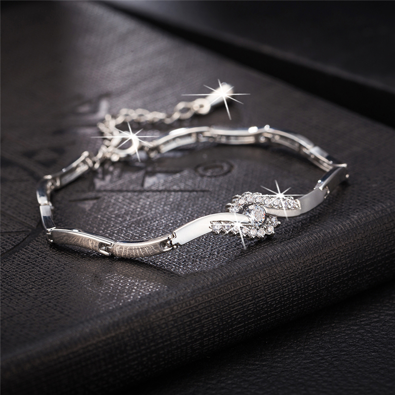 New Fashion 18K Yellow/White Gold Plated CZ Women Anklet Bracelet Chain for Birde for Wedding Party