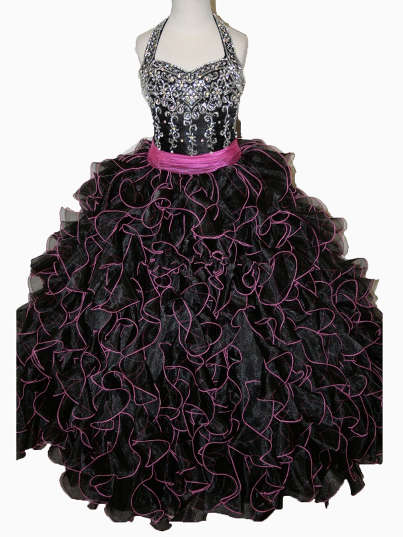 2017 Sexy Halter Crystal Black Ball Gown Flower Girl Dresses with Beading Sequined Organza Girls Pageant Gown First Communion Dresses BF07, Royal blue
2017 Sexy Halter Crystal Black Ball Gown Flower Girl Dresses with Beading Sequined Organza Girls Pageant Gown First Communion Dresses BF07, Royal blue
