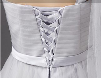 One Shoulder Soft Tulle Short Bridesmaid Dresses With Bow Ball Gown Wedding Party Dress Fast Shipping