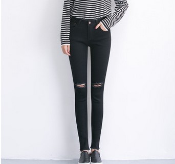 2016 autumn and winter version, women' jeans, women' trousers, fashion tight pencil pants, broken hole jeans. Elastic force, Black
2016 autumn and winter version, women' jeans, women' trousers, fashion tight pencil pants, broken hole jeans. Elastic force, Black
