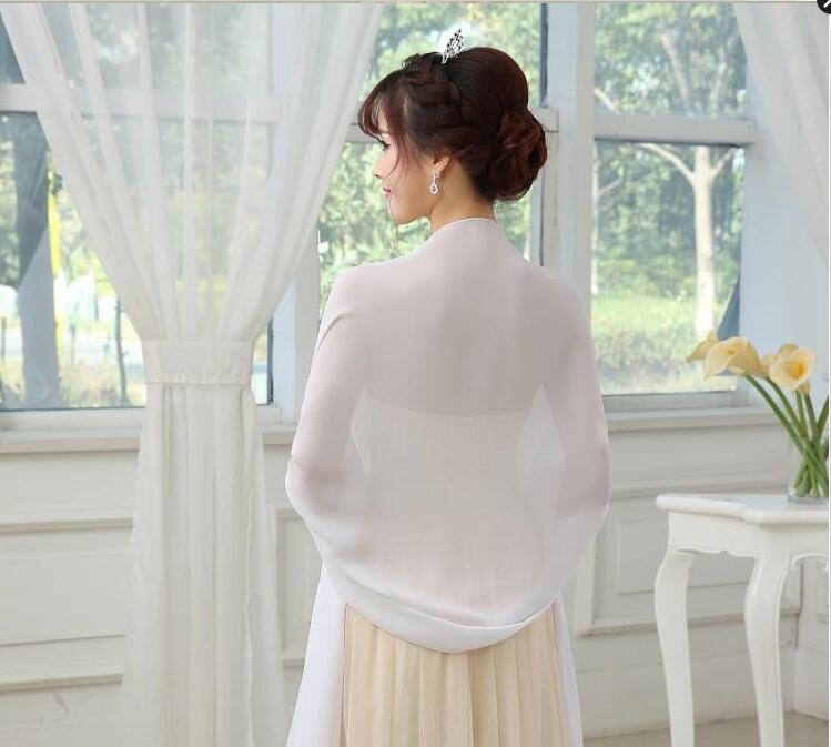 Long Chiffon Bride shawl Bridal Wraps Sunscreen Scarves Size 150cm*40cm Red Purple Pink Yellow Or Custom Color