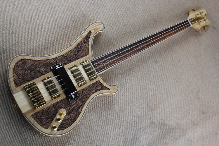 4 Strings 4004 LK Lemmy Kilmister Natural Walnut Electric Bass Guitar Hand Carved Top, Neck Thru Body, Big Pickup Cover, Gold Sparkle Name Plate, Checkerboard Binding
4 Strings 4004 LK Lemmy Kilmister Natural Walnut Electric Bass Guitar Hand Carved Top, Neck Thru Body, Big Pickup Cover, Gold Sparkle Name Plate, Checkerboard Binding