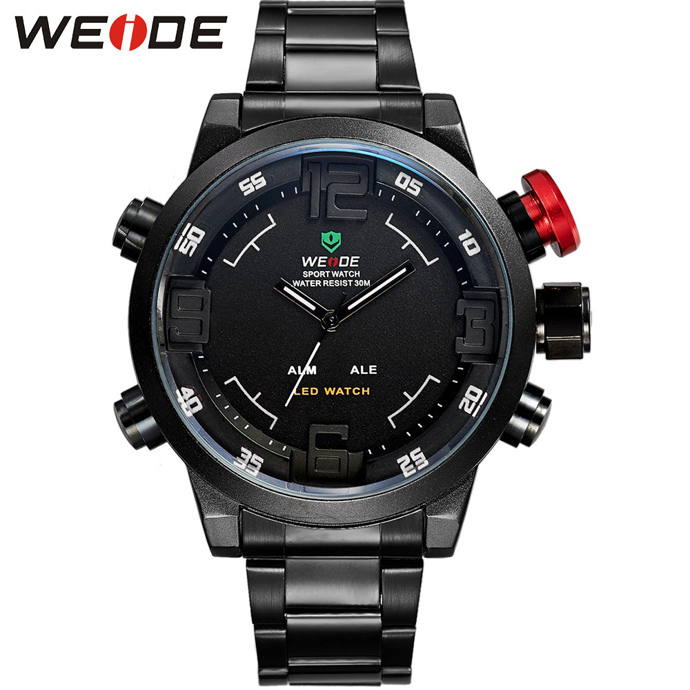 WEIDE WH2309 Relogio Multi-function Military Watch for Men's Quartz Fashion Casual Watches Men Full Steel LED Display Wristwatches
WEIDE WH2309 Relogio Multi-function Military Watch for Men's Quartz Fashion Casual Watches Men Full Steel LED Display Wristwatches