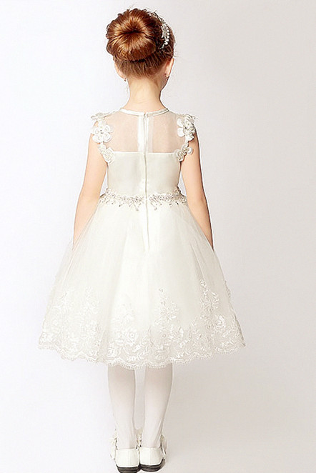 New Flower Girls Dresses Princess Sleeveless Backless Lace Communion Party Kids Girl's Pageant Dresses flower girls for wedding