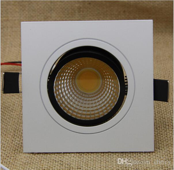 Square recessed led dimmable Downlight COB led down lights 7W/9W/12W/15W LED spotlight decoration Ceiling Lamp AC85-265V