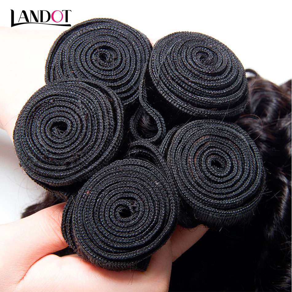 Brazilian Curly Virgin Human Hair Weaves 3 Bundles With Lace Closures Peruvian Malaysian Cambodian Indian Mongolian Deep Jerry Curly Hair