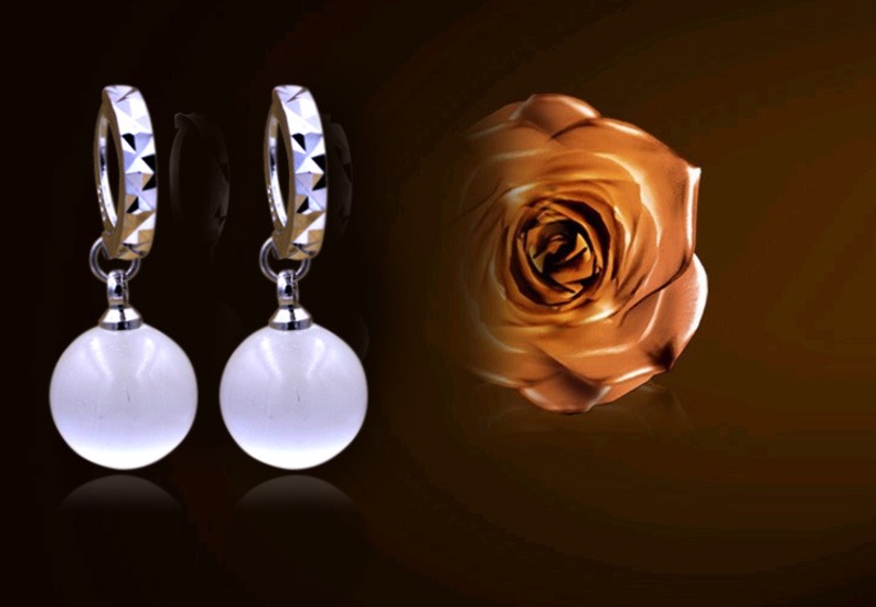 New 925 sterling silver stars Korea opal earrings women's earrings ear jewelry wholesale Stud Earrings