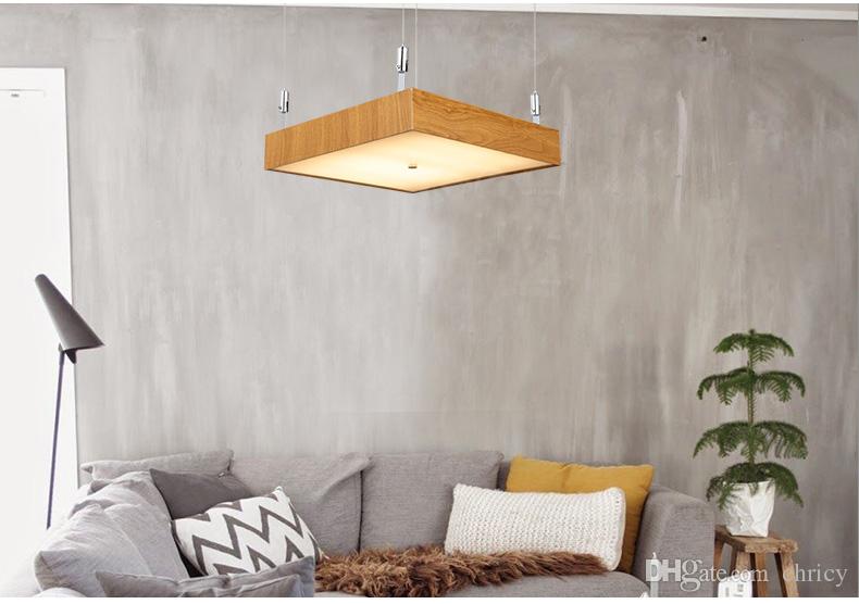 Modern wooden LED suspending light ceiling lamp Dia15.75inch office ceiling lighting fixture for study room office decoration