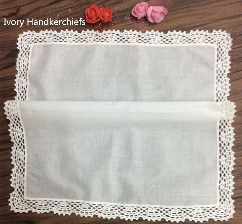 Set of 12 Fashion Wedding Bridal Handkerchiefs White 100 Cotton Hankerchief Ladies Hankie Perfect crochet lace Hakies 12x12inch9618902925